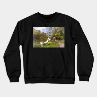 The Thames Path at Goring Digital Art Crewneck Sweatshirt